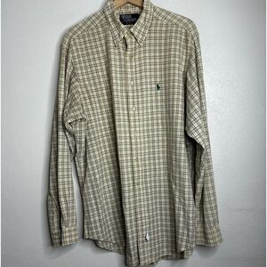 Polo by Ralph Lauren Beige Plaid Casual Button Down Shirt